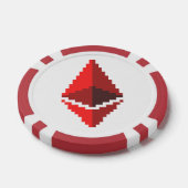 Ethereum ETH 8-Bit Rode Logo | Poker Chips (Enkel)