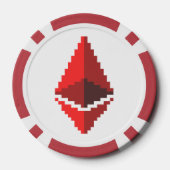 Ethereum ETH 8-Bit Rode Logo | Poker Chips (Achterkant)