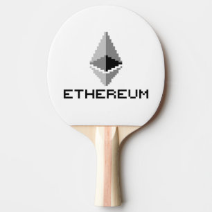 Ethereum ETH 8-bits logo Ping Pong-paddle Tafeltennisbatje