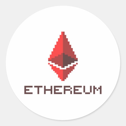 Ethereum ETH 8-bits rode Logo | STICKER (Voorkant)