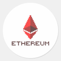 Ethereum ETH 8-bits rode Logo | STICKER