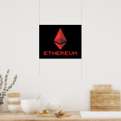 Ethereum ETH 8-bits rood Logo | POSTER (Keuken)