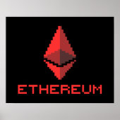 Ethereum ETH 8-bits rood Logo | POSTER (Voorkant)