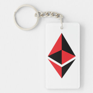 Ethereum ETH Black & Red Logo Sleutelhanger