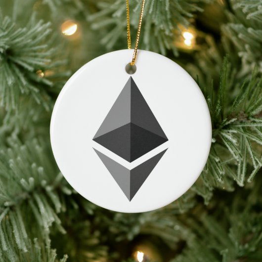 Ethereum (ETH) Cryptocurrency Blockchain Logo Keramisch Ornament (Boom)