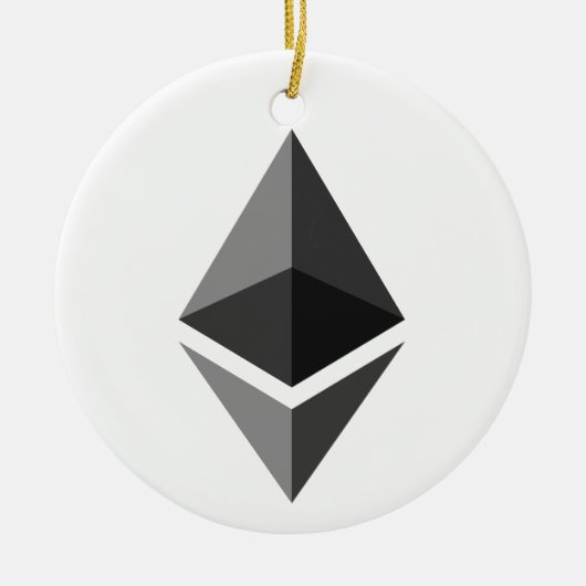 Ethereum (ETH) Cryptocurrency Blockchain Logo Keramisch Ornament (Voorkant)
