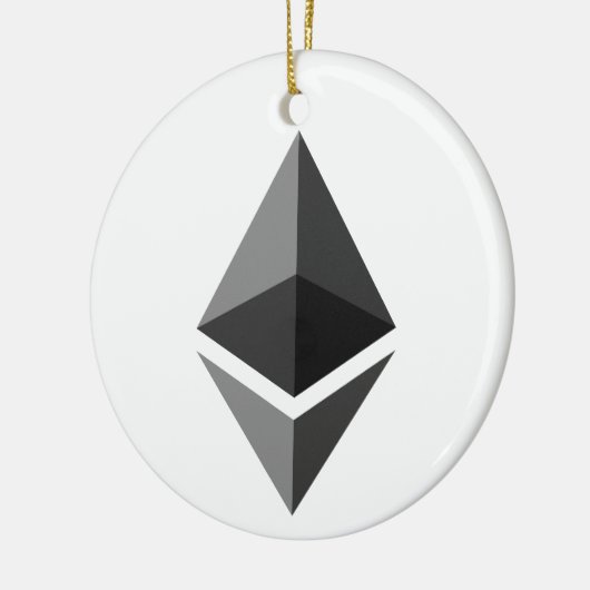 Ethereum (ETH) Cryptocurrency Blockchain Logo Keramisch Ornament (Links)