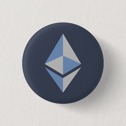 Ethereum ETH Gray & Blue Logo | Button (Voorkant)