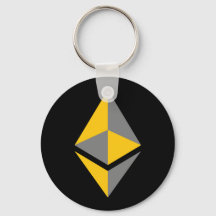 Ethereum ETH Gray & Gold Logo | Basis-Sleutelhange