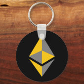 Ethereum ETH Gray & Gold Logo | Basis-Sleutelhange Sleutelhanger (Voorkant)