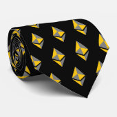 Ethereum ETH Gray & Gold Logo | Necktie Stropdas (Opgerold)
