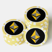 Ethereum ETH Grijs & Goud Logo | Poker Chips (Opstapeling)