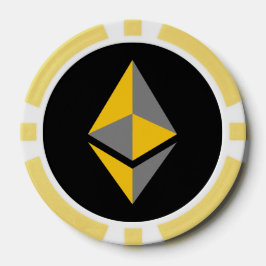Ethereum ETH Grijs & Goud Logo | Poker Chips