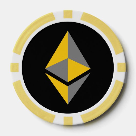 Ethereum ETH Grijs & Goud Logo | Poker Chips (Voorkant)