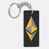 Ethereum ETH Grijs & Goud Logo | Sleutelhanger (Voorkant Links)