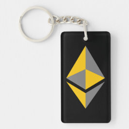 Ethereum ETH Grijs & Goud Logo | Sleutelhanger
