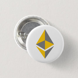 Ethereum ETH grijs & gouden logo | Knop Ronde Button 3,2 Cm
