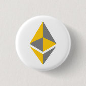 Ethereum ETH grijs & gouden logo | Knop Ronde Button 3,2 Cm (Voorkant)