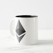 Ethereum ETH Logo Crypto Blockchain Tweekleurige Koffiemok (Voorkant links)
