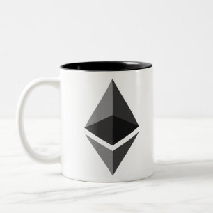 Ethereum ETH Logo Crypto Blockchain Tweekleurige Koffiemok