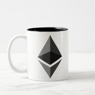 Ethereum ETH Logo Crypto Blockchain Tweekleurige Koffiemok