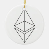 Ethereum Eth Logo Symbol Crypto Kerstannament Keramisch Ornament (Voorkant)