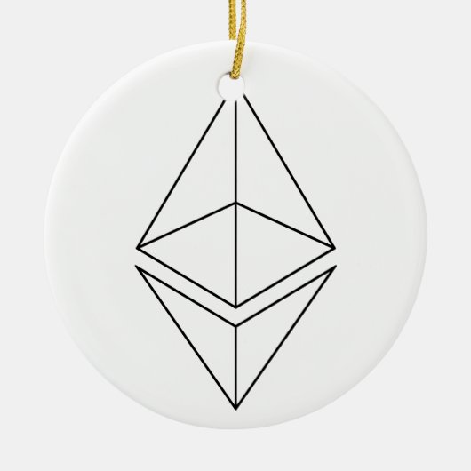 Ethereum Eth Logo Symbol Crypto Kerstannament Keramisch Ornament (Voorkant)