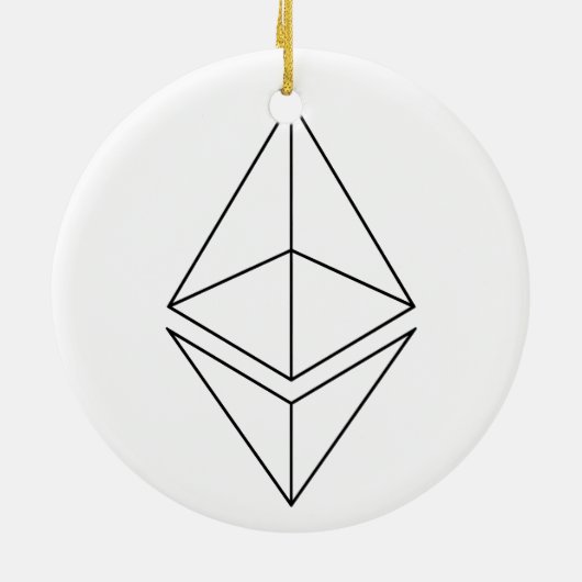 Ethereum Eth Logo Symbol Crypto Kerstannament Keramisch Ornament (Achterkant)