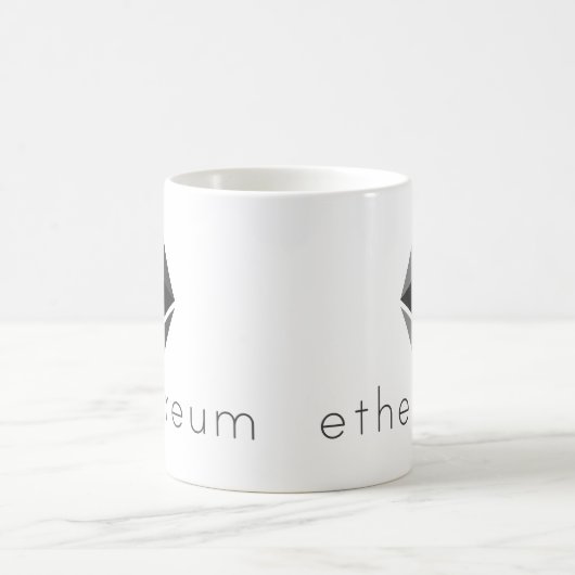 Ethereum Eth Logo Symbol Cryptocurrency Coffee Mok (Center)