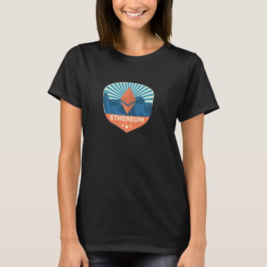 Ethereum Eth Mountain Sunset Crypto Currency Sunri T-shirt (Voorkant)