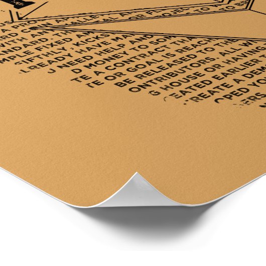 Ethereum Frontier poster (vierkant zwart op goud) (Hoek)