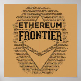 Ethereum Frontier poster (vierkant zwart op goud)
