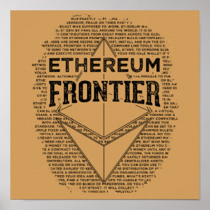 Ethereum Frontier poster (vierkant zwart op goud)