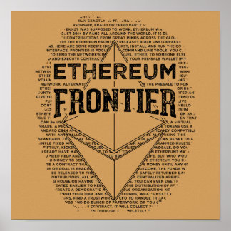 Ethereum Frontier poster (vierkant zwart op goud)