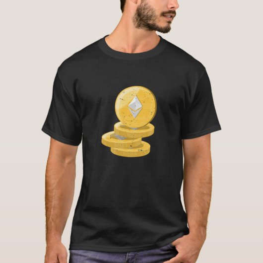 Ethereum Gold  Distress Blockchain Crypto T-shirt (Voorkant)