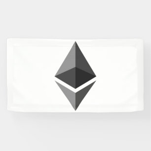 Ethereum Grijs Icoon 1.6x3 Vinyl Banner