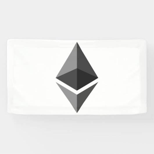 Ethereum Grijs Icoon 1.6x3 Vinyl Banner (Horizontaal)