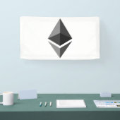 Ethereum Grijs Icoon 1.6x3 Vinyl Banner (Beurs)