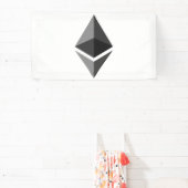 Ethereum Grijs Icoon 1.6x3 Vinyl Banner (Insitu)