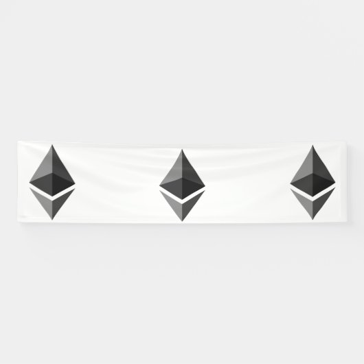 Ethereum Grijs Icoon 2.5x10 Vinyl Banner (Horizontaal)
