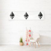 Ethereum Grijs Icoon 2.5x10 Vinyl Banner (Insitu)