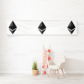 Ethereum Grijs Icoon 2.5x12 Vinyl Banner (Insitu)