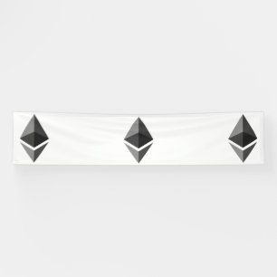 Ethereum Grijs Icoon 2.5x12 Vinyl Banner