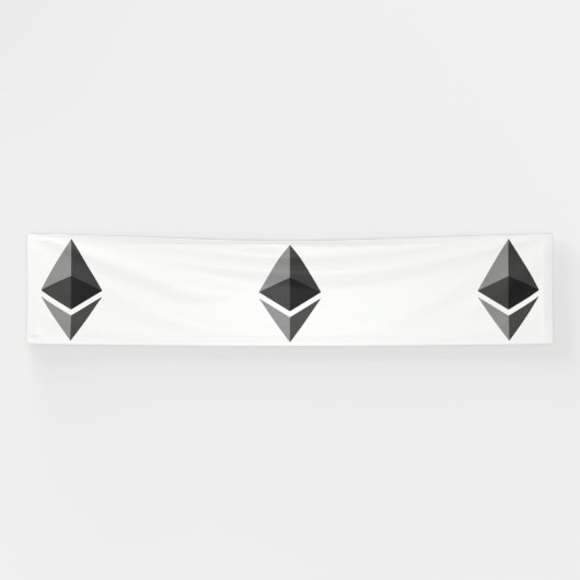 Ethereum Grijs Icoon 2.5x12 Vinyl Banner (Horizontaal)
