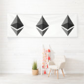 Ethereum Grijs Icoon 4x12 Vinyl Banner (Insitu)