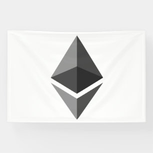 Ethereum Grijs Icoon 4x6 Vinyl Banner