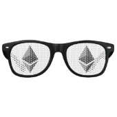Ethereum Grijze Icoon Feest Retro Zonnebril (Voorkant)