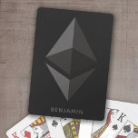 Ethereum Investment Crypto Icon met optionele naam Pokerkaarten<br><div class="desc">Een moderne tekening van een cryptovaluta. Voeg jouw naam aan dit crypto ontwerp toe. Als u punten rond moet bewegen,  klik op het ontwerpgebied om veranderingen aan te brengen.</div>