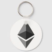 Ethereum Logo Sleutelhanger Eenvoudige grijze witt (Voorkant)