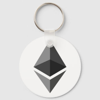 Ethereum Logo Sleutelhanger Eenvoudige grijze witt